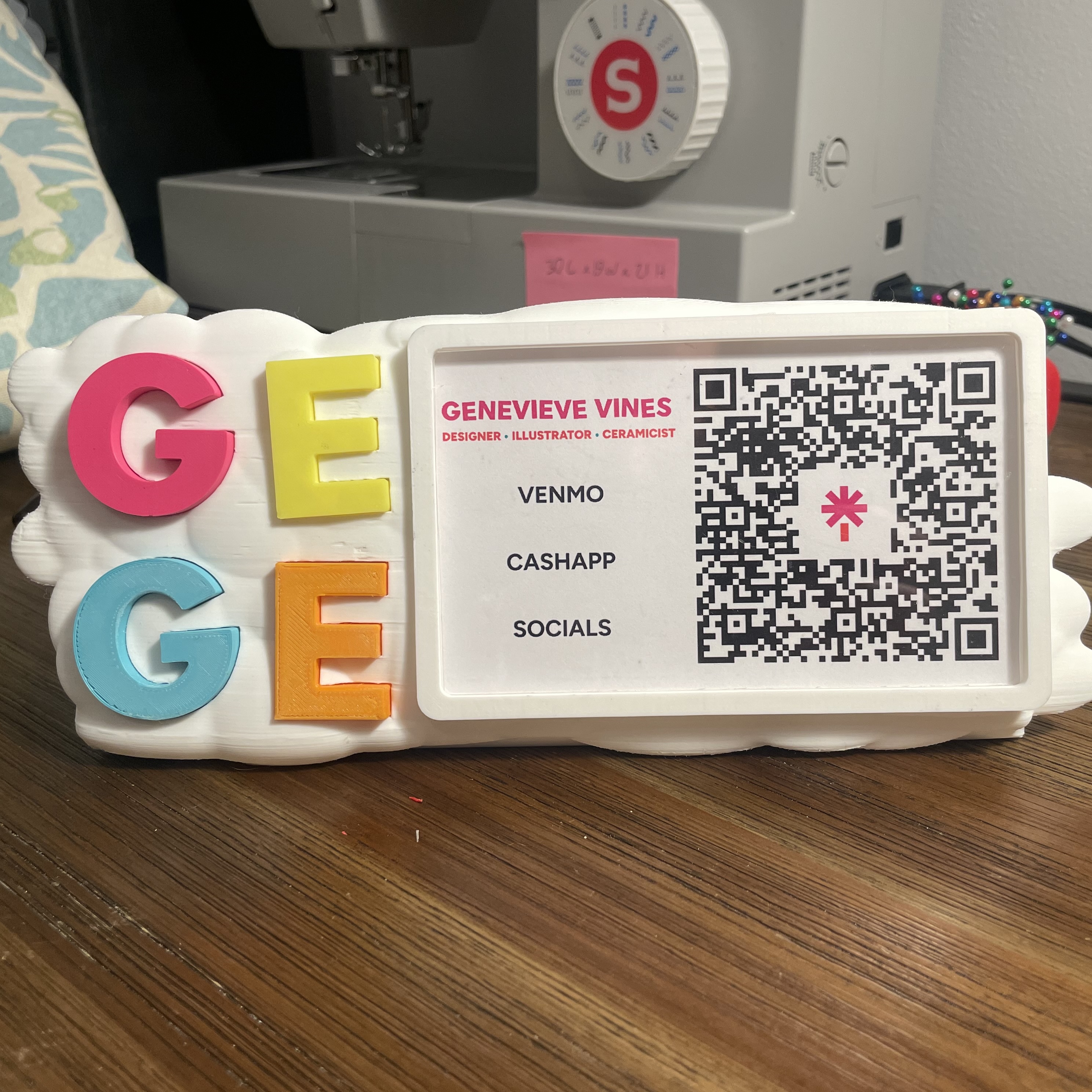 Gege Socials/Payments Sign